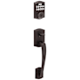 Kwikset Prescott Sectional Electronic Keyless Entry Handleset with Tustin Interior Lever and SmartKey Venetian Bronze