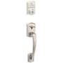 Kwikset Prescott Sectional Electronic Keyless Entry Handleset with Tustin Interior Lever and SmartKey Satin Nickel