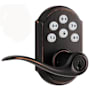 Kwikset Tustin Electronic Keyless Keypad Door Lever Set with Z-Wave Technology Venetian Bronze