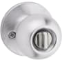 Kwikset Regina Privacy Door Knob Set with Round Rose from the Safe Lock Collection Satin Chrome