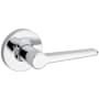 Kwikset Daylon Passage Door Lever Set with Round Rose from the Safe Lock Collection Polished Chrome