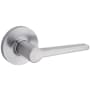 Kwikset Daylon Passage Door Lever Set with Round Rose from the Safe Lock Collection Satin Chrome