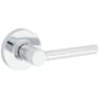 Kwikset Reminy Passage Door Lever Set with Round Rose from the Safe Lock Collection Polished Chrome