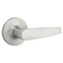 Kwikset Winston Passage Door Lever Set with Round Rose from the Safe Lock Collection Satin Chrome
