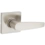 Kwikset Winston Passage Door Lever Set with Square Rose from the Safe Lock Collection Satin Nickel