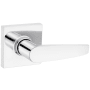 Kwikset Winston Passage Door Lever Set with Square Rose from the Safe Lock Collection Polished Chrome