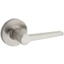 Kwikset Daylon Passage Door Lever Set with Round Rose from the Safe Lock Collection Satin Nickel