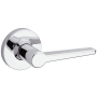 Kwikset Daylon Passage Door Lever Set with Round Rose from the Safe Lock Collection Polished Chrome