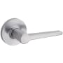 Kwikset Daylon Passage Door Lever Set with Round Rose from the Safe Lock Collection Satin Chrome