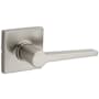 Kwikset Daylon Passage Door Lever Set with Square Rose from the Safe Lock Collection Satin Nickel