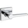 Kwikset Daylon Passage Door Lever Set with Square Rose from the Safe Lock Collection Polished Chrome
