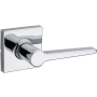 Kwikset Daylon Passage Door Lever Set with Square Rose from the Safe Lock Collection Polished Chrome