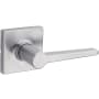 Kwikset Daylon Passage Door Lever Set with Square Rose from the Safe Lock Collection Satin Chrome