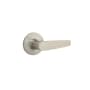Kwikset Winston Passage Door Lever Set with Round Rose from the Safe Lock Collection Satin Nickel