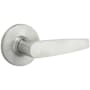 Kwikset Winston Passage Door Lever Set with Round Rose from the Safe Lock Collection Satin Chrome