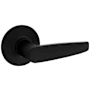 Kwikset Winston Passage Door Lever Set with Round Rose from the Safe Lock Collection Matte Black