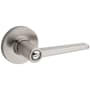 Kwikset Daylon Privacy Door Lever Set with Round Rose from the Safe Lock Collection Satin Nickel