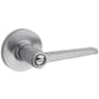 Kwikset Daylon Privacy Door Lever Set with Round Rose from the Safe Lock Collection Satin Chrome