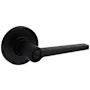 Kwikset Daylon Privacy Door Lever Set with Round Rose from the Safe Lock Collection Matte Black