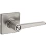 Kwikset Safe Lock by Kwikset Daylon Privacy Door Lever Set with Square Rose Satin Nickel