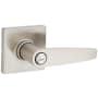Kwikset Winston Privacy Door Lever Set with Square Rose from the Safe Lock Collection Satin Nickel