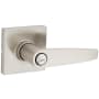 Kwikset Winston Privacy Door Lever Set with Square Rose from the Safe Lock Collection Satin Nickel