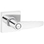 Kwikset Winston Privacy Door Lever Set with Square Rose from the Safe Lock Collection Polished Chrome