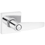 Kwikset Winston Privacy Door Lever Set with Square Rose from the Safe Lock Collection Polished Chrome