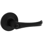 Kwikset Grapevine Single Cylinder Keyed Entry Door Lever Set with Round Rose from the Safe Lock Collection Matte Black