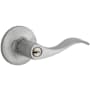 Kwikset Layton Single Cylinder Keyed Entry Door Lever Set with Round Rose from the Safe Lock Collection Satin Chrome