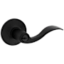 Kwikset Layton Single Cylinder Keyed Entry Door Lever Set with Round Rose from the Safe Lock Collection Matte Black