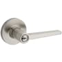Kwikset Daylon Single Cylinder Keyed Entry Door Lever Set with Round Rose from the Safe Lock Collection Satin Nickel