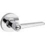 Kwikset Daylon Single Cylinder Keyed Entry Door Lever Set with Round Rose from the Safe Lock Collection Polished Chrome