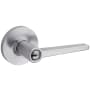 Kwikset Daylon Single Cylinder Keyed Entry Door Lever Set with Round Rose from the Safe Lock Collection Satin Chrome