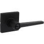 Kwikset Daylon Single Cylinder Keyed Entry Door Lever Set with Square Rose from the Safe Lock Collection Matte Black