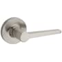 Kwikset Daylon Non-Turning One-Sided Dummy Door Lever with Round Rose from the Safe Lock Collection Satin Nickel