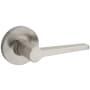 Kwikset Daylon Non-Turning One-Sided Dummy Door Lever with Round Rose from the Safe Lock Collection Satin Nickel