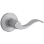 Kwikset Layton Right Handed Non-Turning One-Sided Dummy Door Lever with Round Rose from the Safe Lock Collection Satin Chrome