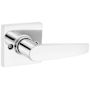Kwikset Winston Non-Turning One-Sided Dummy Door Lever with Square Rose from the Safe Lock Collection Polished Chrome