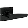 Kwikset Winston Non-Turning One-Sided Dummy Door Lever with Square Rose from the Safe Lock Collection Matte Black