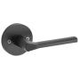 Kwikset Lisbon Non-Turning One-Sided Dummy Door Lever with Round Rose Matte Black