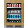 Landmark 24 Inch Wide 154 Can Capacity Beverage Cooler with Alternating (Blue, White, Amber) LED lighting, Door Alarm, Touch Control Panel and Lockable Left Hinged Door Panel Ready