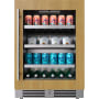 Landmark 24 Inch Wide 154 Can Capacity Beverage Cooler with Alternating (Blue, White, Amber) LED lighting, Door Alarm, Touch Control Panel and Lockable Right Hinged Door Panel Ready