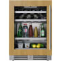 Landmark 24 Inch Wide 16 Bottle and 70 Can Capacity Beverage Cooler with Alternating (Blue, White, Amber) LED lighting, Door Alarm, Touch Control Panel and Lockable Left Hinged Door Panel Ready