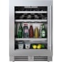 Landmark 24 Inch Wide 16 Bottle and 70 Can Capacity Beverage Cooler with Alternating (Blue, White, Amber) LED lighting, Door Alarm, Touch Control Panel and Lockable Left Hinged Door Stainless Steel
