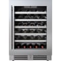 Landmark 24 Inch Wide 45 Bottle Capacity Single Zone Wine Cooler with Alternating (Blue, White, Amber) LED lighting, Door Alarm, Touch Control Panel and Lockable Right Hinged Door Stainless Steel
