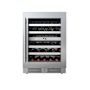 Landmark 24 Inch Wide 37 Bottle Capacity Panel Ready Wine and Beverage Cooler with Right Hinged Door Stainless Steel