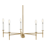 Lark Hux 5 Light 28" Wide Taper Candle Chandelier Lacquered Brass