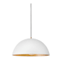 Lark Lou 1 Light 22" Wide Pendant with Steel Shade Matte White / Lacquered Brass