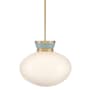 Lark Lucy 15" Wide Pendant with Cased Opal Glass Lacquered Brass / Seafoam